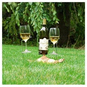 True picnic stix wine bottle holder/2 glass holder